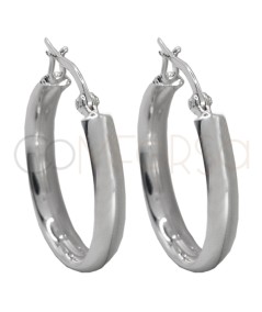 Créoles demi-jonc 25mm argent 925 plaqué or