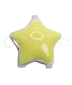 Perle intercalaire mini étoile émaillée jaune 6.5mm argent 925