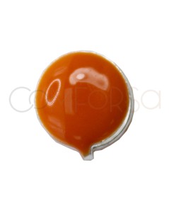 Perle intercalaire mini cercle émaillée orange 6mm argent 925