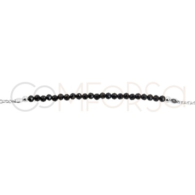 Bracelet de pierres Spinelle Noire argent 925