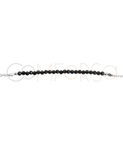 Bracelet de pierres Spinelle Noire argent 925