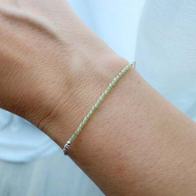 Bracelet de pierres Péridot argent 925