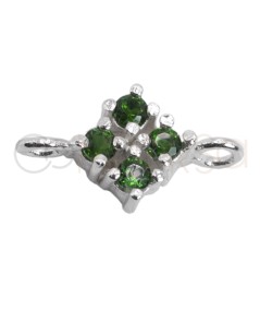 Intercalaire 4 zircones Emerald 7mm argent 925