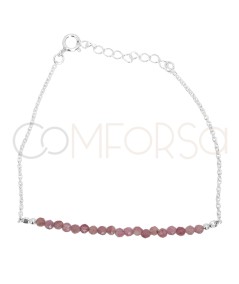 Bracelet de pierres Pink Tourmaline argent 925