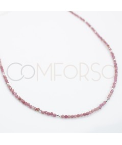 Ras-de-cou de pierres Pink Tourmaline argent 925