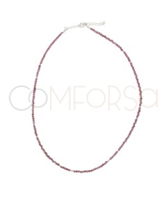 Ras-de-cou de pierres Pink Tourmaline argent 925