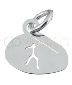 Pendentif homme chasseur Altamira 9 x 9mm argent 925