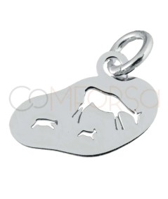 Pendentif animaux Altamira 12 x 9mm argent 925