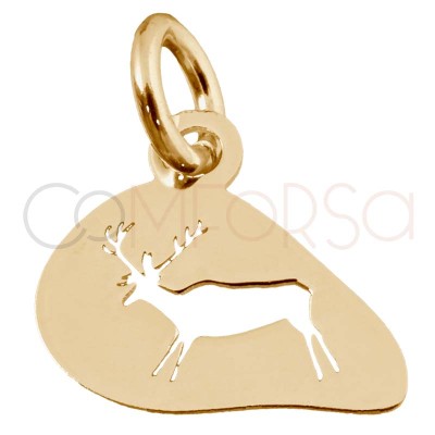 Pendentif cerf Altamira 9.5 x 8mm argent 925