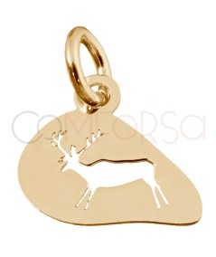 Pendentif cerf Altamira 9.5 x 8mm argent 925