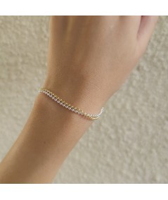 Bracelet de boules 2mm argent 925 plaqué or