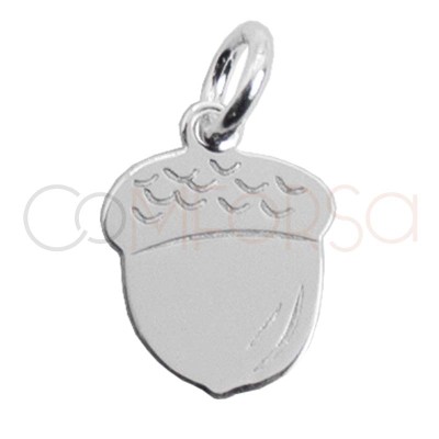 Breloque gland 6 x 10mm argent 925 plaqué or