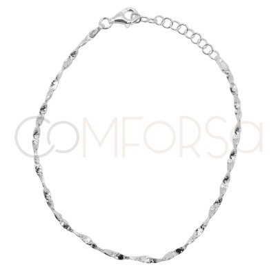 Bracelet twist martelé argent 925 plaqué or