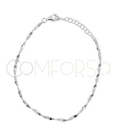 Bracelet twist martelé argent 925 plaqué or