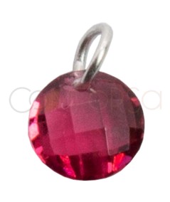 Pendentif zircone flottante Rose 6mm argent 925