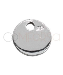 Breloque médaille poinçonnée 6mm argent 925