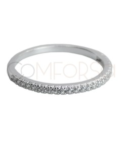 Bague fine avec zircones argent 925