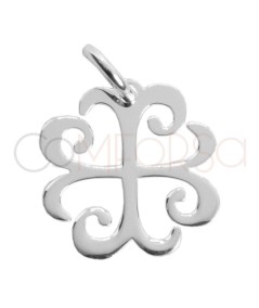 Pendentif trèfle ajouré 11mm argent 925