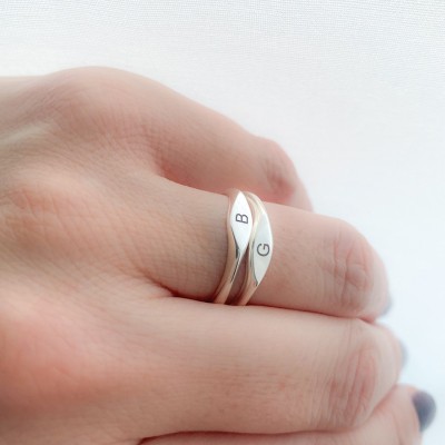 Bague avec plaque lisse argent 925