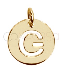 Pendentif lettre G ajourée 12mm argent 925 plaqué or
