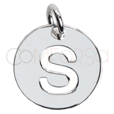 Pendentif lettre S ajourée 12mm argent 925 plaqué or