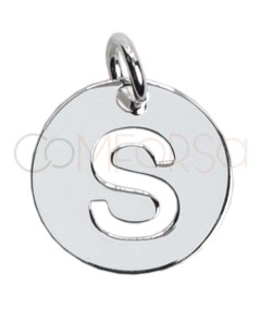 Pendentif lettre S ajourée 12mm argent 925 plaqué or