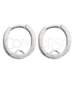 Créoles ovales avec anneau intérieur 11mm argent 925