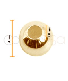 Boule lisse 2.5 mm (1.2) argent 925 plaqué or