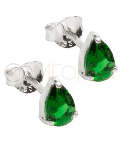 Boucles d'oreilles mini larme Emerald 5 x 9mm argent 925