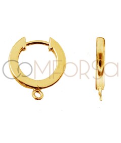 Boucle d'oreille créole avec anneau 11 mm argent 925 plaqué or