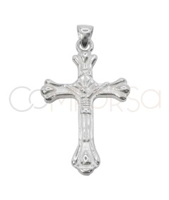 Pendentif croix baroque avec Christ 19 x 32mm argent 925