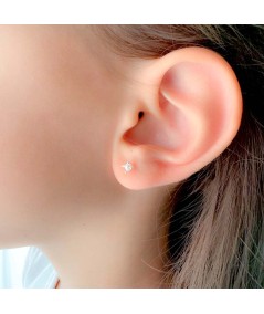 Boucles d’oreilles mini perle avec griffes 3.3mm argent 925