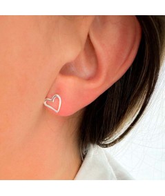 Boucles d’oreilles cœur irrégulier 9 x 9.5mm argent 925