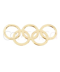Intercalaire anneaux olympiques 22.6 x 10mm argent 925