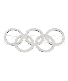 Intercalaire anneaux olympiques 22.6 x 10mm argent 925 plaqué or