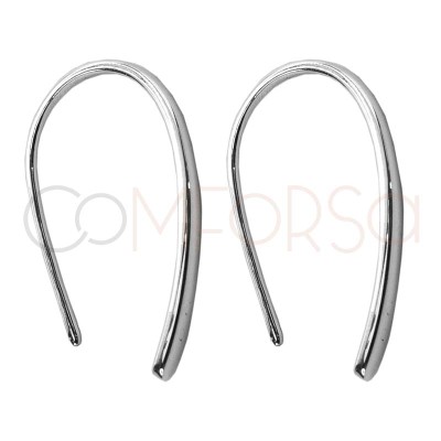 Boucle d'oreille rigide ouverte 10 x 20mm argent 925 plaqué or