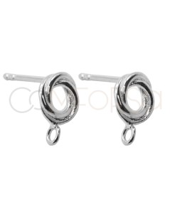 Boucle d'oreille triple cercle avec anneau ouvert 8mm argent 925