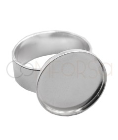 Bague serti pour cabochon 15mm (int.) argent 925