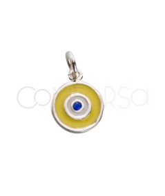 Pendentif œil turc jaune 9mm argent 925