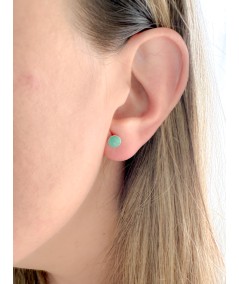 Boucles d’oreilles mini chaton turquoise 6mm argent 925
