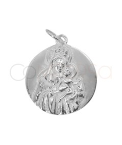 Médaille classique Vierge du Carmel 18mm argent 925
