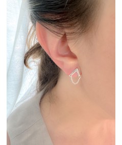 Boucles d'oreilles triangulaires avec chaînes 10 x 12mm argent 925