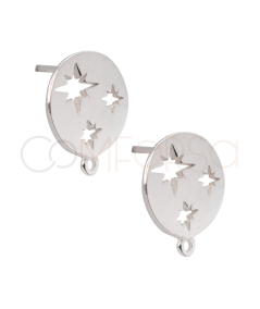 Boucles d'oreilles étoile polaire avec anneau 12mm argent 925