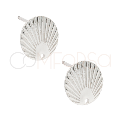 Boucles d'oreilles ondulées 12.5mm argent 925