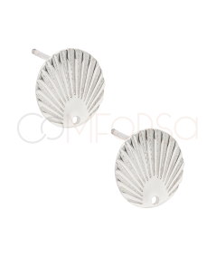 Boucles d'oreilles ondulées 12.5mm argent 925