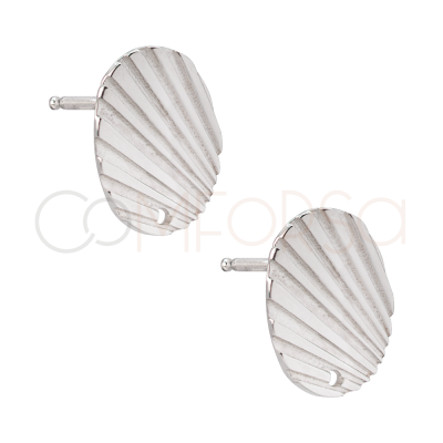 Boucles d'oreilles ovales 18 x 14mm argent 925