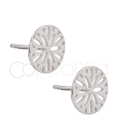 Boucles d'oreilles fleurs ajourées 10mm argent 925