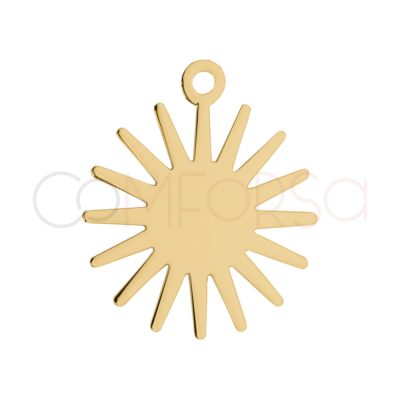 Pendentif en forme de soleil 25mm argent 925 plaqué or