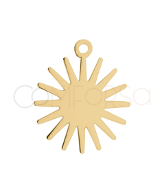 Pendentif en forme de soleil 25mm argent 925 plaqué or