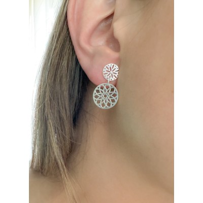 Boucles d'oreilles fleurs ajourées 10mm argent 925